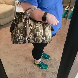 Medium Python Satchel in Gold